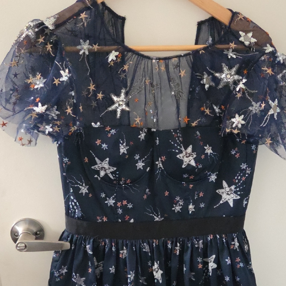 Self-Portrait Midnight Blue Starry Dress